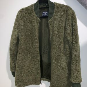 Abercrombie Green Sherpa Jacket